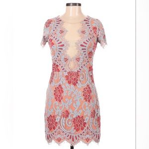 Floral Lace Peekaboo Mini Dress